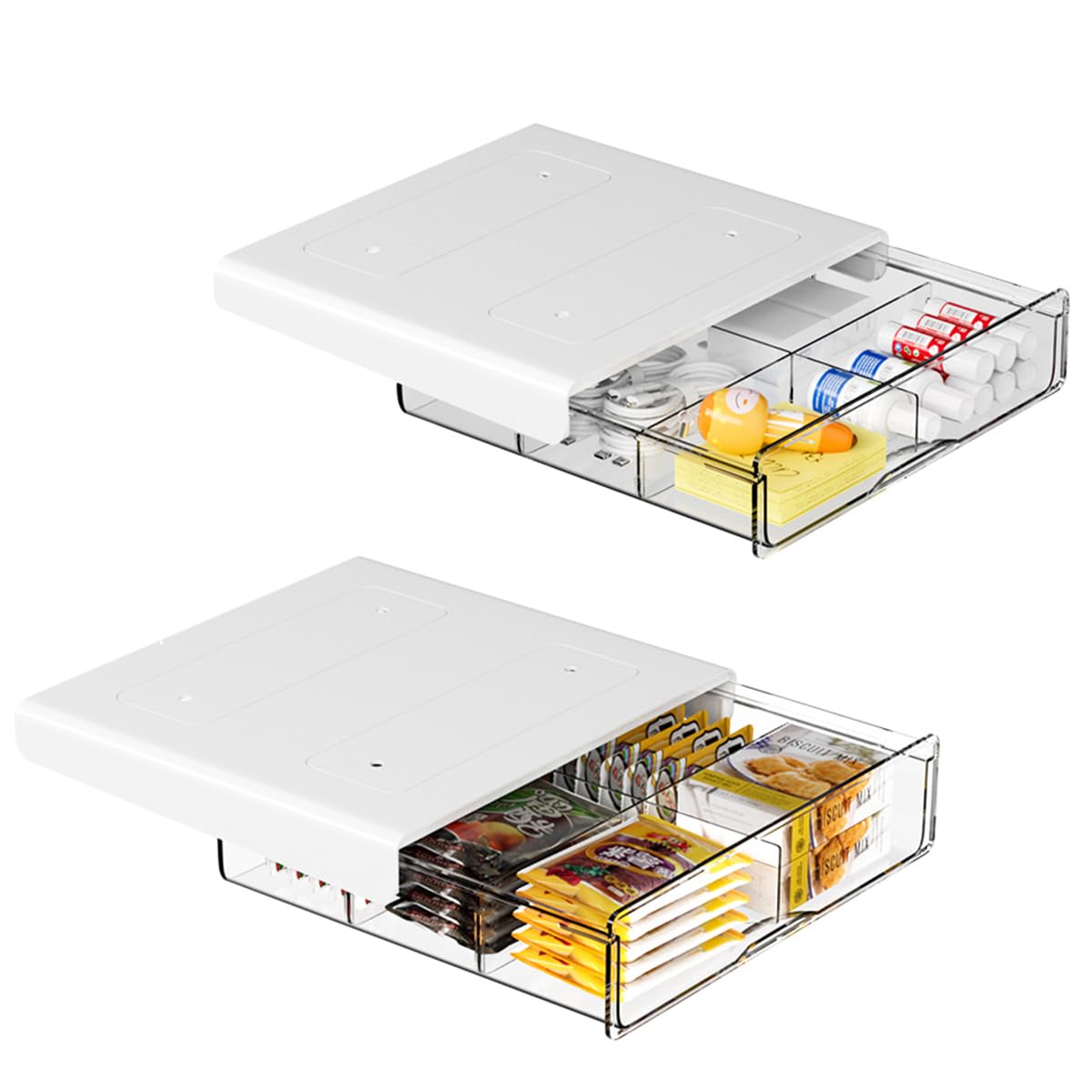 

Hanakaze Drawer Storage Drawer Style of Desk Convenient Strong No Drilling Easy Space Hidden Drawer for Remote and More Boxes Medium Add-On Under-Desk
