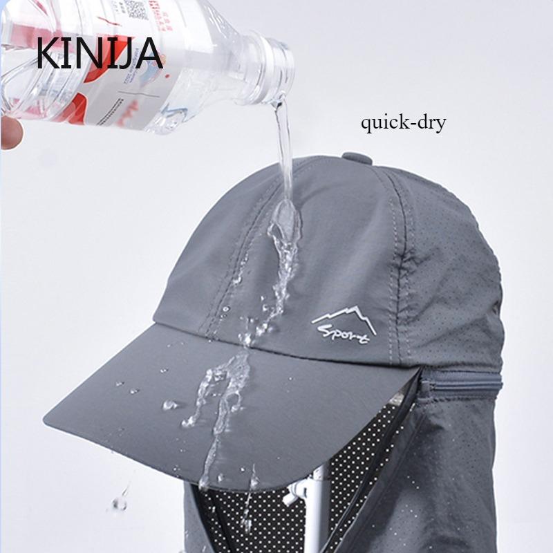 Quick-Dry Sun Hat for Men Women Detachable Shawl Neck Protection Adult Baseball Cap Outdoor Spring Summer Hat