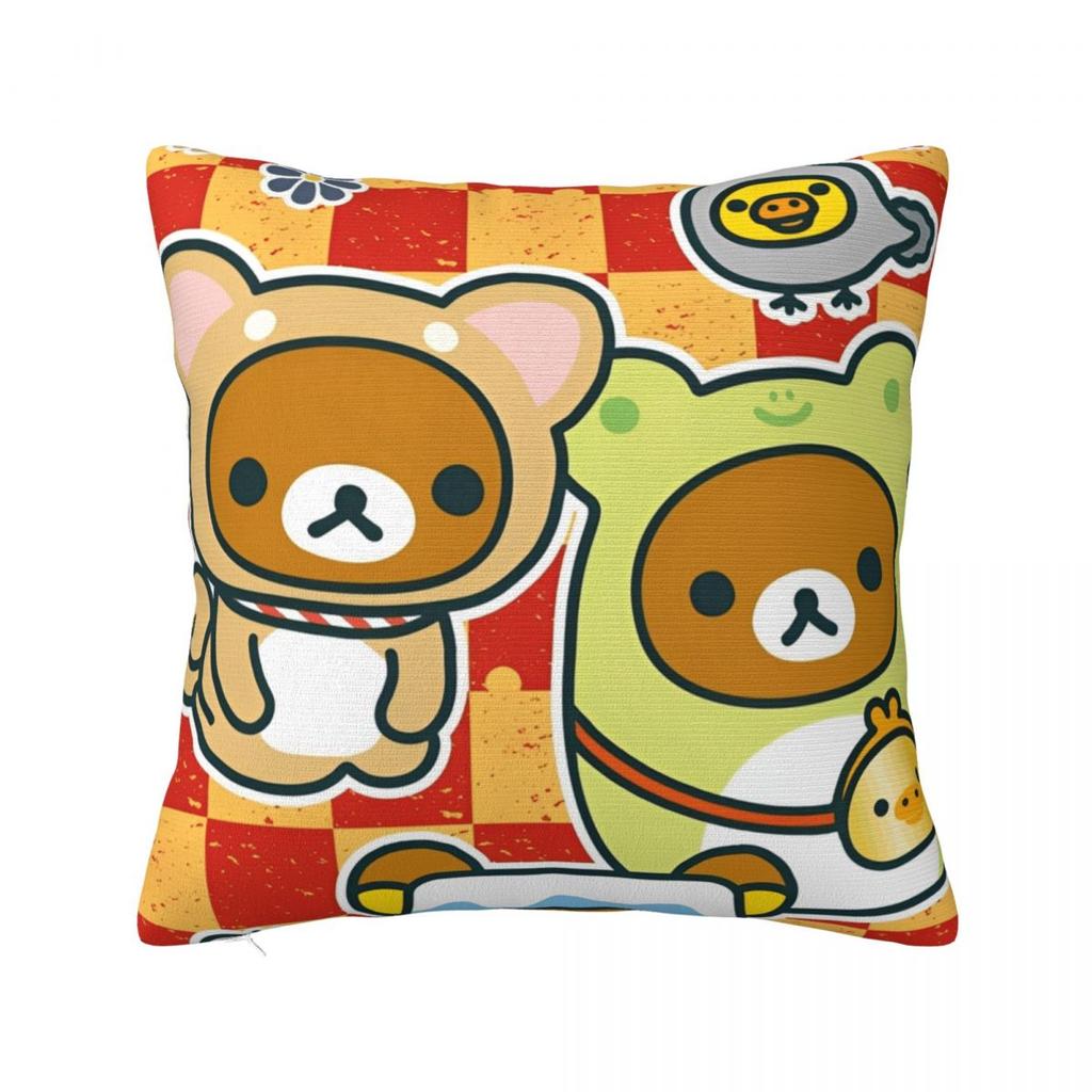 Cartoon Rilakkuma Pillowcases Merch Soft Cushion Cover Decor Pillow Case Cover Home Multi Size