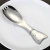Desert Spoon Multi-function Easy to Grip Anti-slip Mini 304 Stainless Steel Cartoon Cat Shape Ice Cream Salad Coffee Spoon for Home