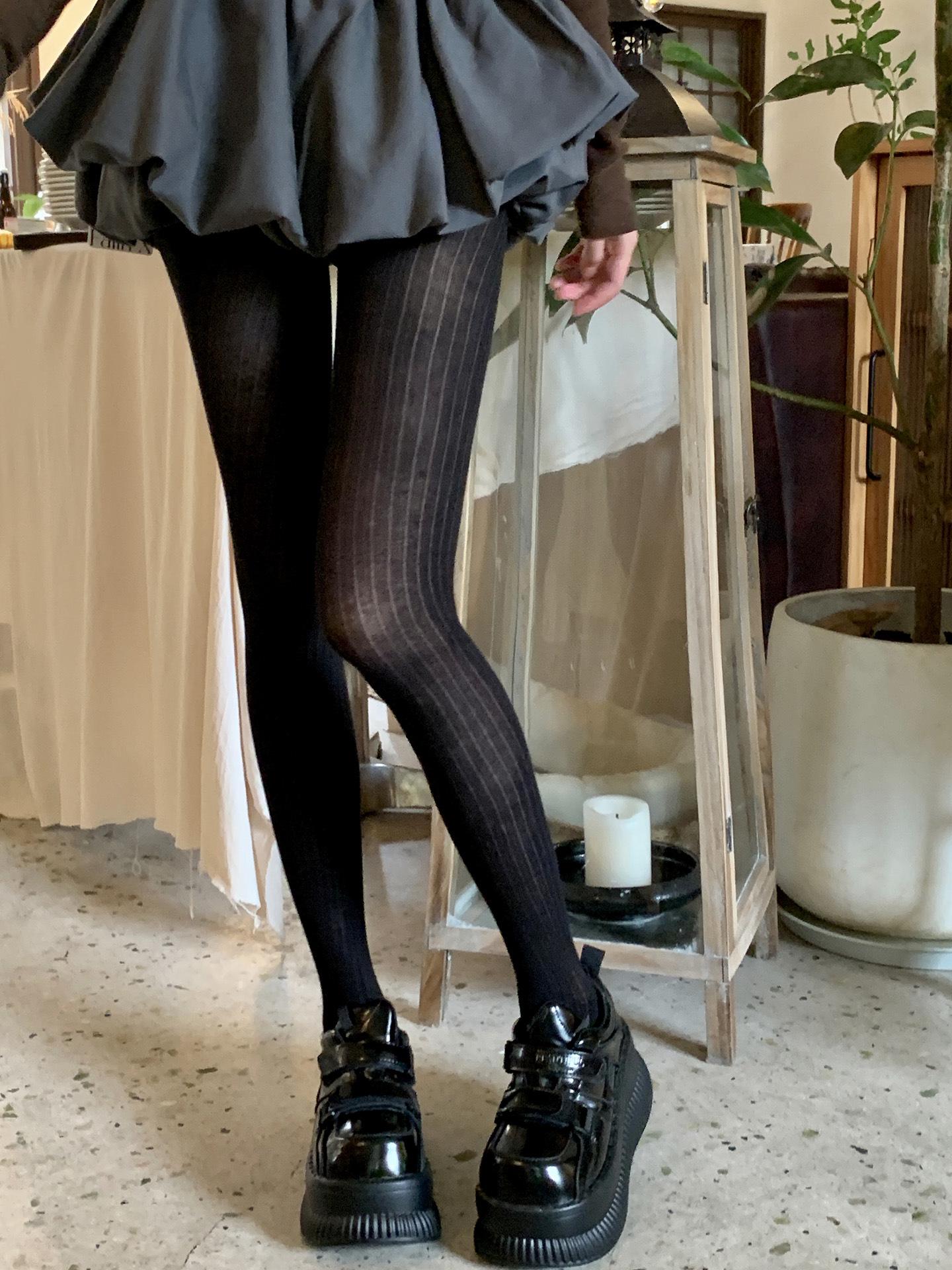 

MIU Широкие полосы Микро-прозрачные колготки: Утягивающие прозрачные леггинсы с каблуками One Size (up to 60 kg) чёрный