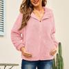 Toamnă și iarnă Moda pentru femei de culoare solidă cu mânecă lungă cu fermoar Pulover lejer Pulover cu glugă