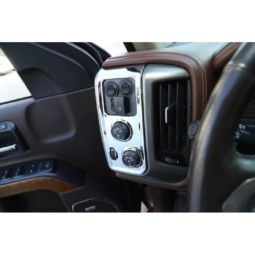 Chrome Headlight Switch Panel Decor Cover Trim For Chevy Silverado GMC Sierra