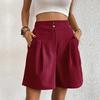 2025 Summer Elegant European & American High-Waisted Wide-Leg Women's Shorts