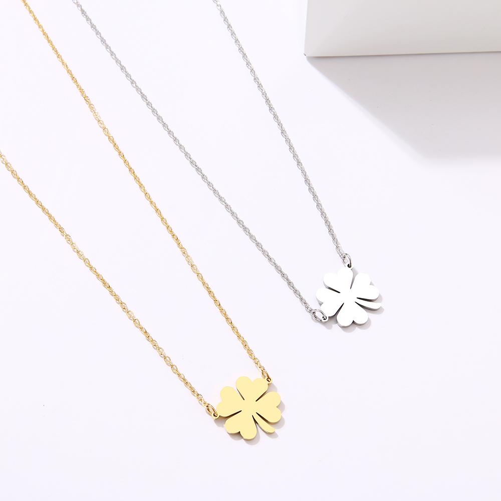 DOTOFI firkløver anheng halskjede for kvinner rustfritt stål kvalitet motesmykker
