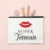 Do You Want To Be My Witness French Print Makeup Bag Female Neceser Toiletry Storage Linen Zipper Bags Wedding Gift for Witness