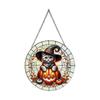 2D Halloween New Cat Witch Window Sunlight Catcher Acrylic Colorful Film Colorful Pendant Wall Decoration