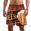 Beer Pattern Beach Shorts For Men Hawaiian Summer Holiday Casual Shorts Street 3d Printed Beer Festival Surfing Board Shorts