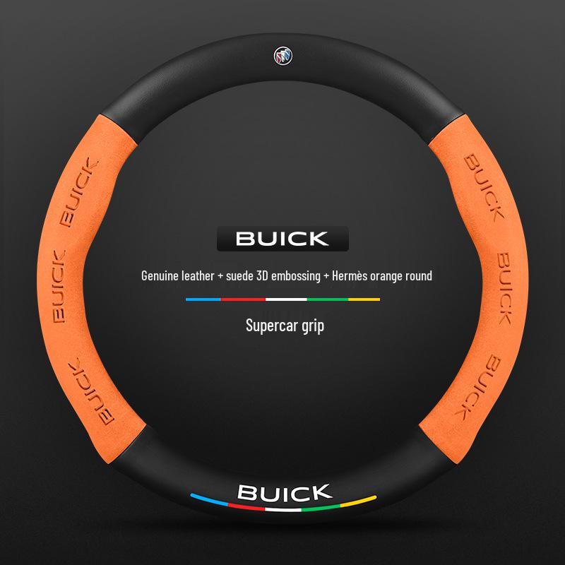 Genuine Leather Steering Wheel Cover for Buick: Encore, Verano, Excelle, Regal, LaCrosse, GL8