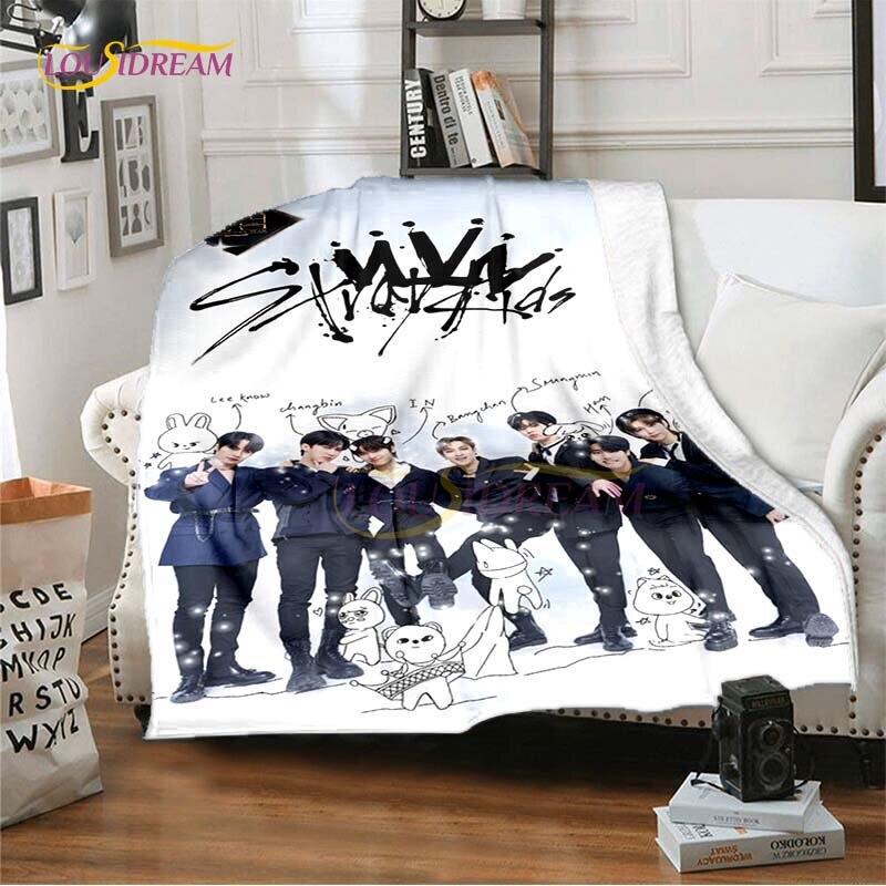 Nieuw Kpop Sterren Stray Kids Plaid Zachte Dekens voor Bedden Bankhoes Winter Beddengoed Queen Size Kamer Decoratie Fans Cadeau Picknick
