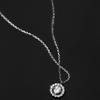 Female Round Pendant Crystal Necklace Brass Neck Chain Jewellery Fashion Necklaces Wife Gift Accessory Birthday Holiday