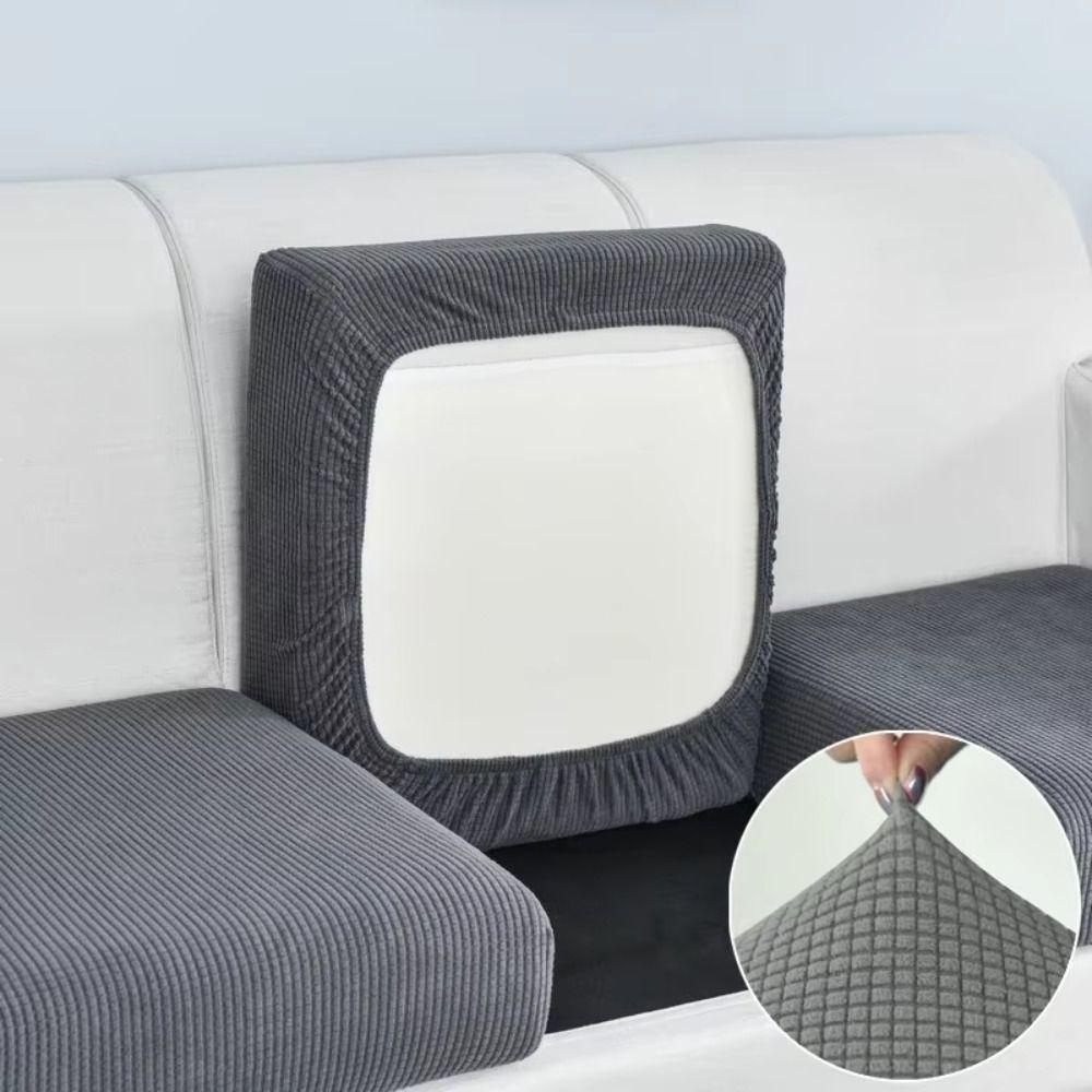 New Flannel Sofa Seat Cushion Cover Removable Washable Chair Cover Anti-cat Scratching Sofa Protector Living Room