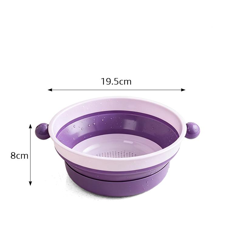 Double Layer Collapsible Drain Basket Fruit Vegetable Washing Basket Round Kitchen Drainer with Handle Kitchen Storage Tools