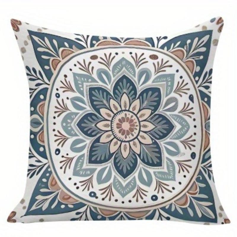 Ethnic Mandala Floral Pillow Covers Pattern Cushion Covers Zippered Single Sided For Sofa Living Room Bedroom Outdoor Home Decor