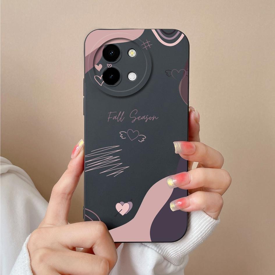 Cover Morbida in Silicone Per Vivo Y38 Y03 Y200i T3x Y28 4G 5G Custodia per Telefono Alta Qualità Lusso Cuore Amore Capa Protezione Schermo Bumper Carini Per Vivo Shell