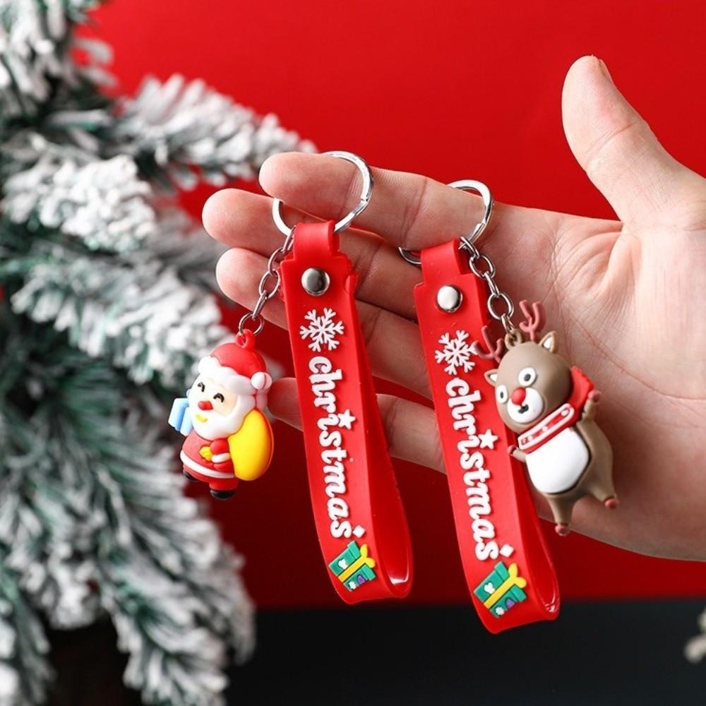 Decorative Keychain Holiday Gift Set 3-in-1 Festive Stationery Kit Notebook Pen Set  Xmas Gift