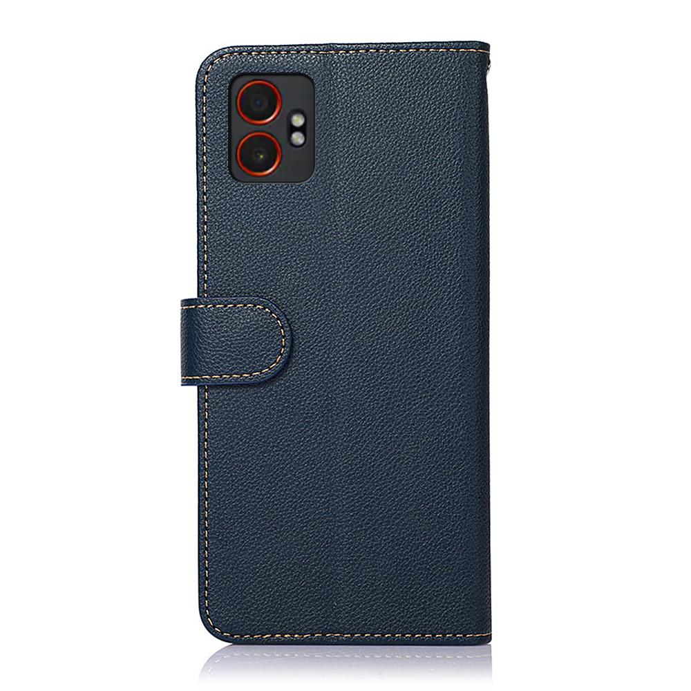 KHAZNEH For Samsung Galaxy XCover7 Pro Case RFID Blocking Wallet PU Leather Phone Cover with Strap