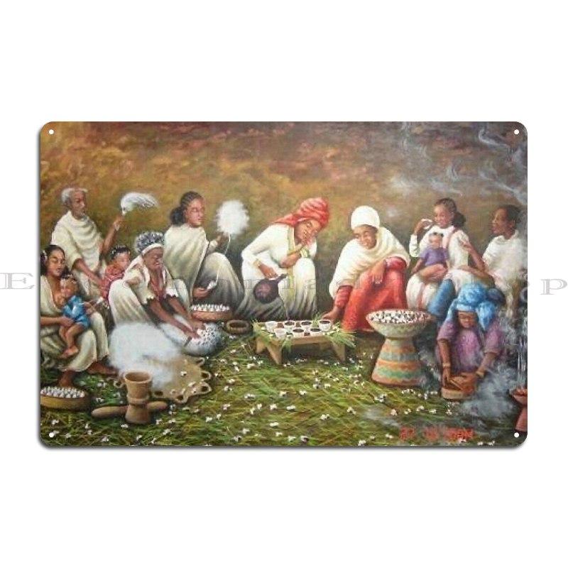 Amhara People Ethiopia Painting Metal Plaque Poster Cinema Custom Classic Bar Cave Party Tin Sign Poster
