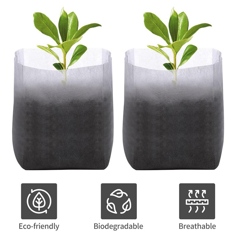 100Pcs Nursery Growing Bags Non-Woven Fabric Seedling Pots For Planting Seed Starting Pots Pouches For Vegetable Flower Fruit