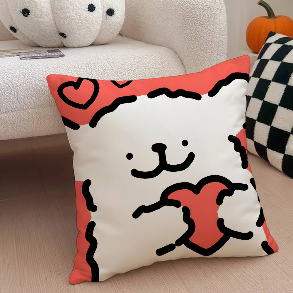 

Линия Собака Мальтийская болонка щенок Рождественская наволочка Наволочка против пылевых клещей Потайная молния Шелковистый короткий плюш Чехол для диванной подушки 12x12Inch