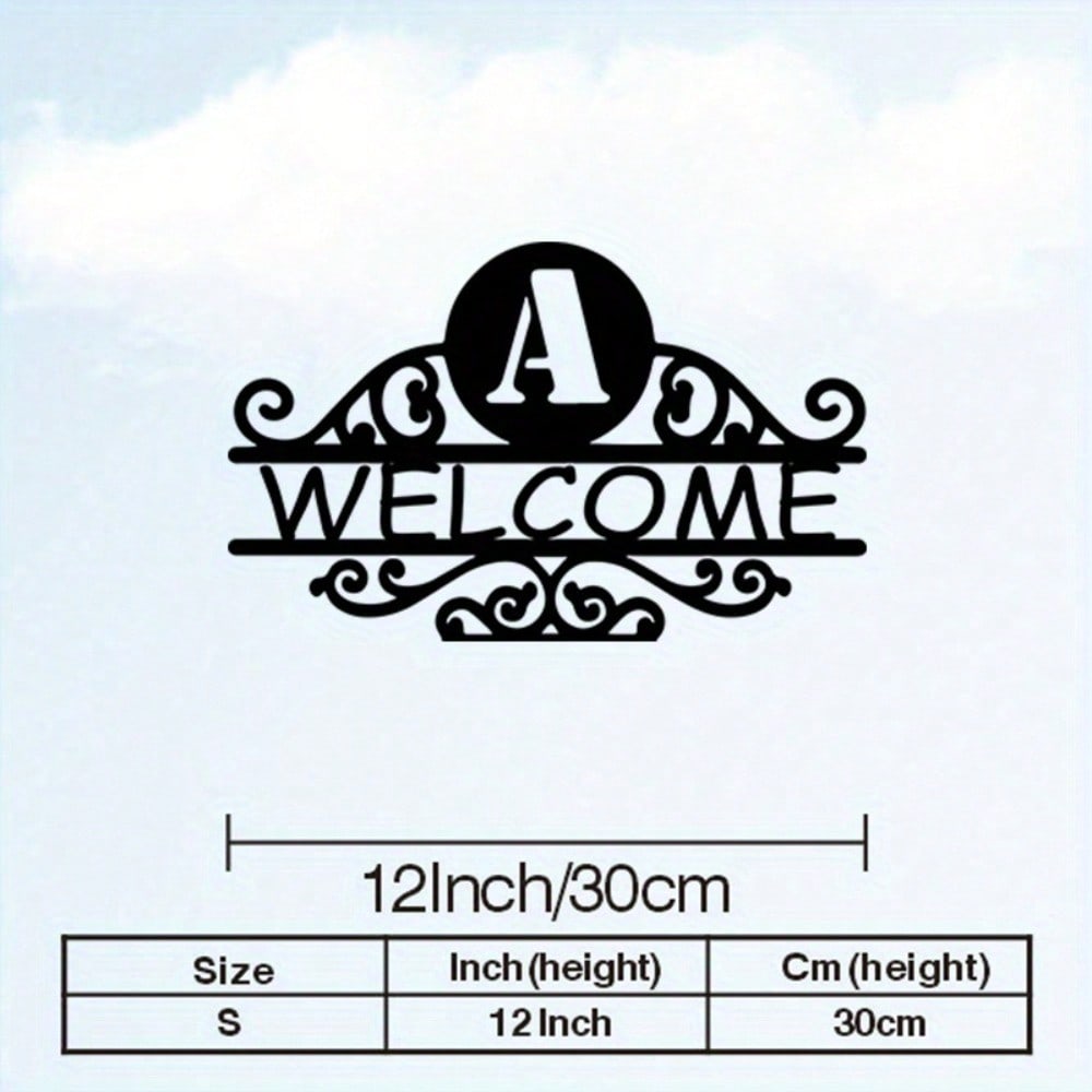 1pc Vintage Welcome Metal Wall Sign Floral Weather Resistant Iron Home Office Decor Housewarming Gift