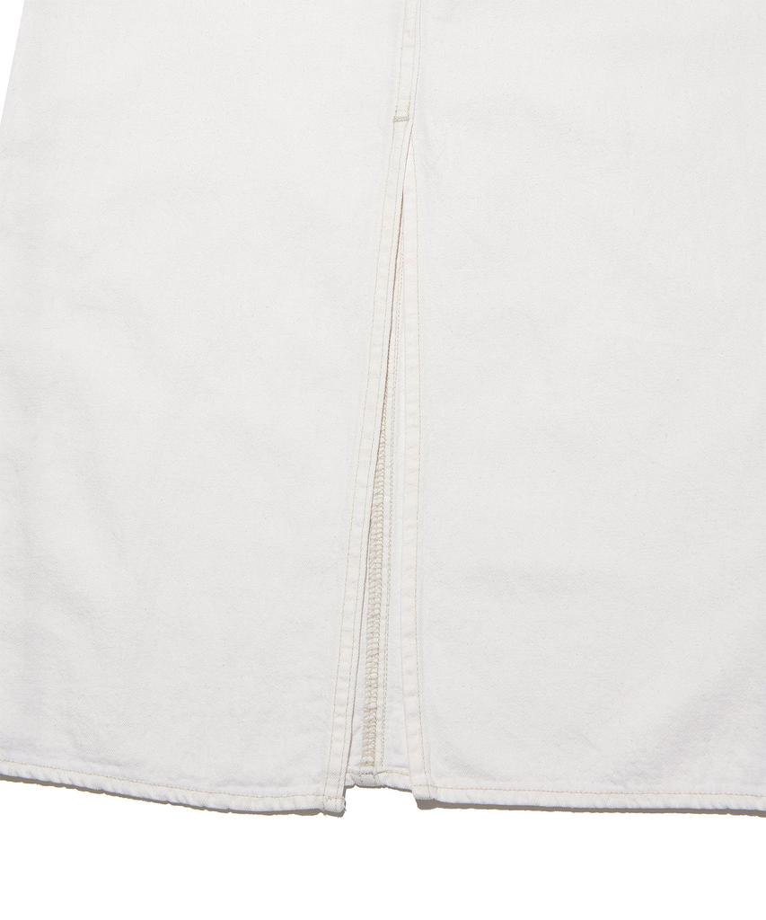 LEE Women Linen Midi Denim Skirt Ecru