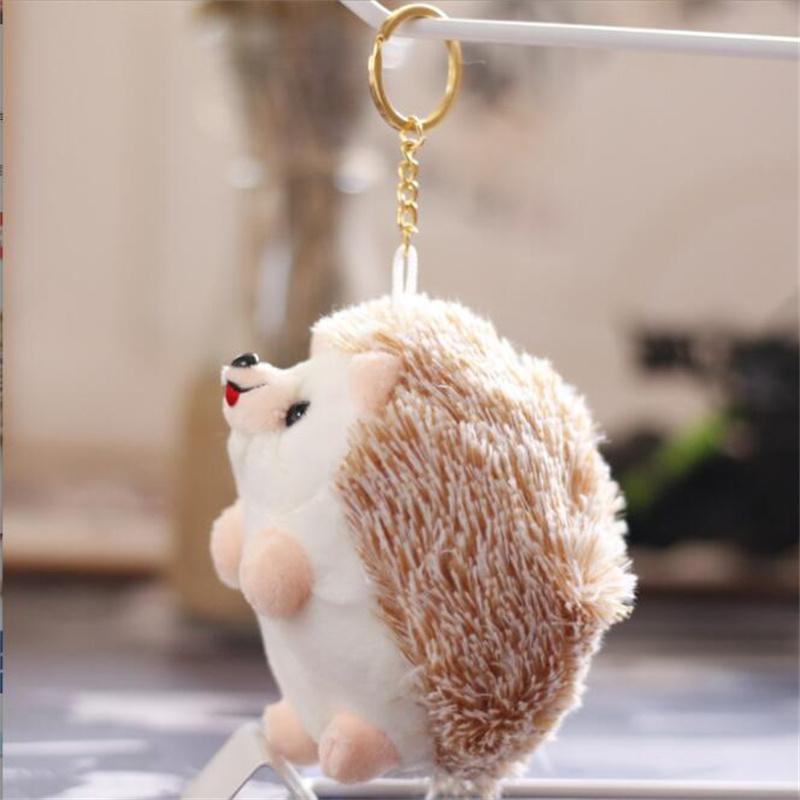 1PCS Plush Hedgehog Toys Key Chain Ring Pendant Plush Toy Animal Stuffed Anime Car Fur Gifts for Women Girl Toys Doll  12CM
