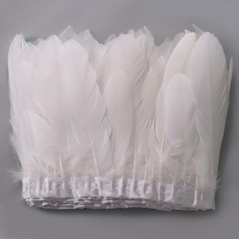 Flowing Fabric Strips & Colored Goose Feather Ribbon for Wedding Dress DIY and Crafting Accessories