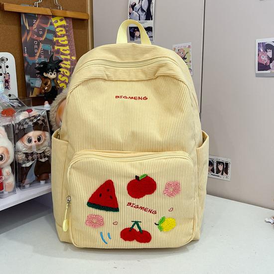 

Embroidered Corduroy Backpack for Elementary School Girls - Large Capacity, Cute Design (2025 Model)