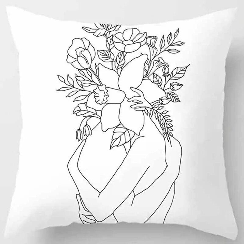 

Рисунок линии женский чехол для подушки домашний диван украшения полиэстер наволочка 40x40cm