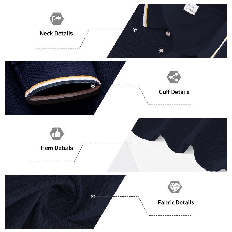 Amerikanischer Stil Locker Langarm Herren Freizeit Atmungsaktiv Einfarbig Golf Poloshirt