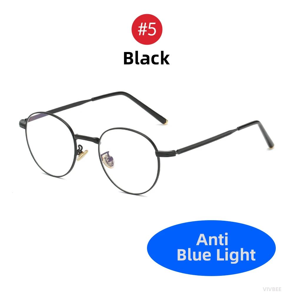 Metall Runde Blaulichtfilterbrille Damen Herren Klassischer Trend Brillengestelle Transparent Computerbrille Oculos Feminino