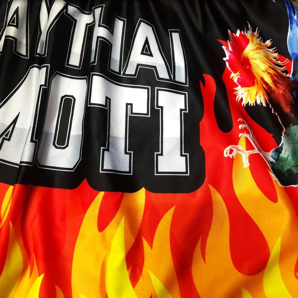 Fire Rooster Muay Thai Kickboxing Boxing MMA UFC Casual Shorts Gym Sport Unisex Men Women Workout Quick Dry Print Elastic High Waist Training