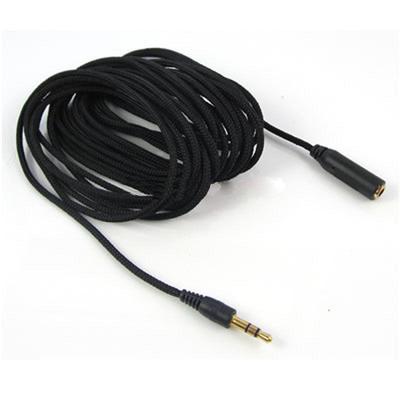Cable de extensión para auriculares estéreo, 16 pies, 5M, 3,5mm, M/F, color negro, nuevo