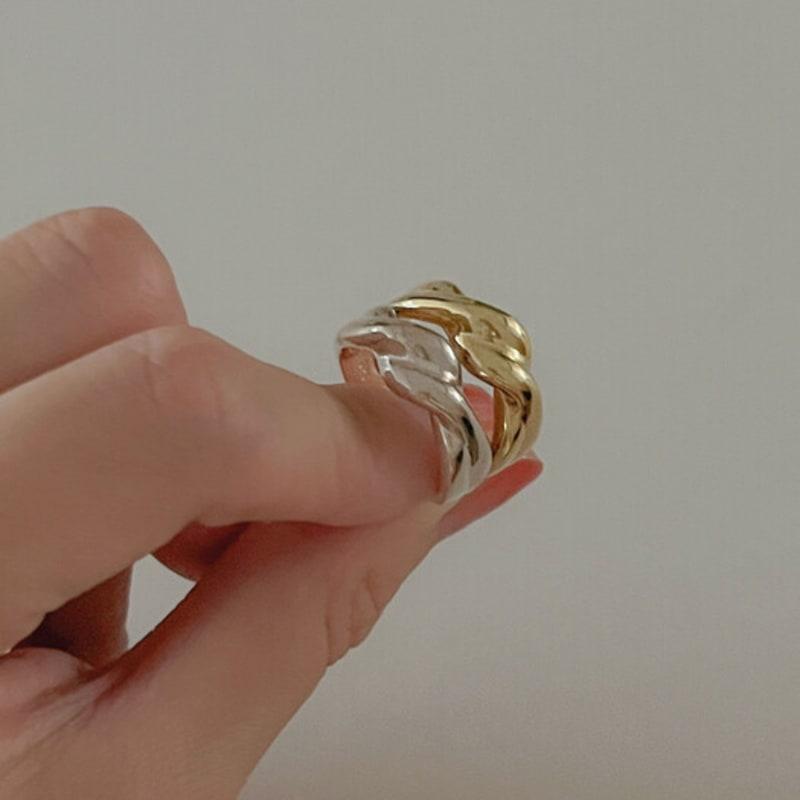 BettyU 925silver Twist Volume Ring