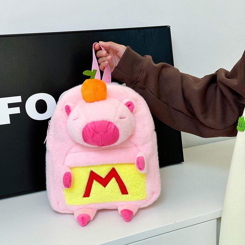Kawaii Pluszowy Plecak Kapibara dla Kobiet Wszechstronna Kreskówkowa Zabawna Torba Crossbody Kapibala Duża Pojemność Torba Tote
