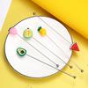 Yousheng Cocktail Stir Stick, Stainless Steel Cocktail Mixing Stick, with Durian Pineapple Strawberry Watermelon Rubber Top Decor, Drink Stirrer