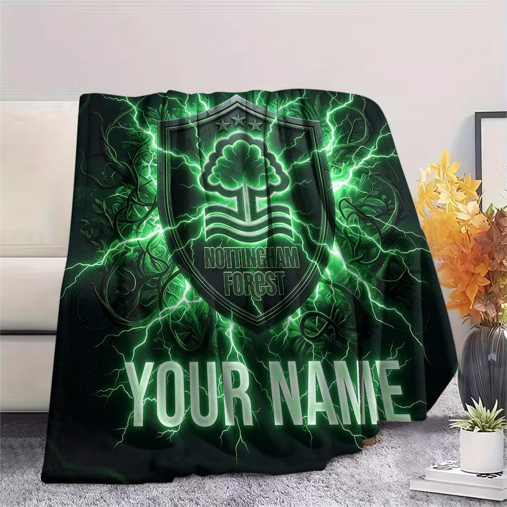 Custom Name Nottingham Forest Flannel Blanket, High quality Comfortable for All Seasons, Home Decor, Warmth and Comfort