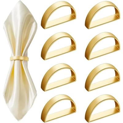 Set di anelli per tovaglioli dorati, per matrimoni, cene, Ringraziamento, anniversari, 8 pezzi