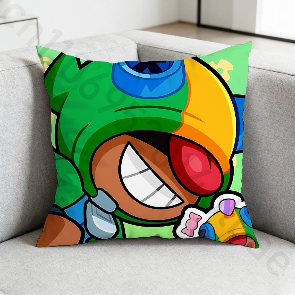 SStars LLeon Game Pillow Case Antidustmite Pillowcase Invisible zipper silky short plush Sofa cushion cover