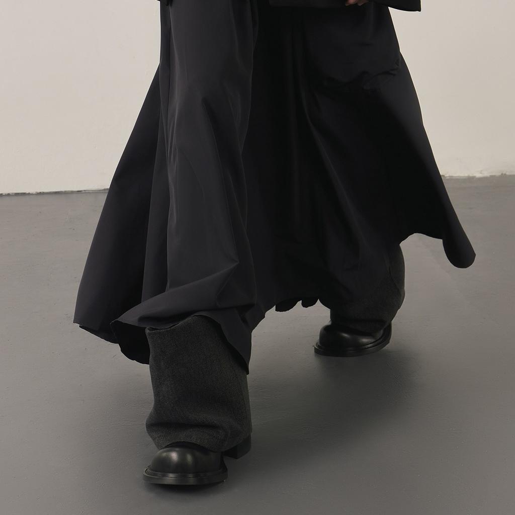 Leather retro niche denim shorts tube boots round head thick heel short boots women's 2025 new fashion stacking boots