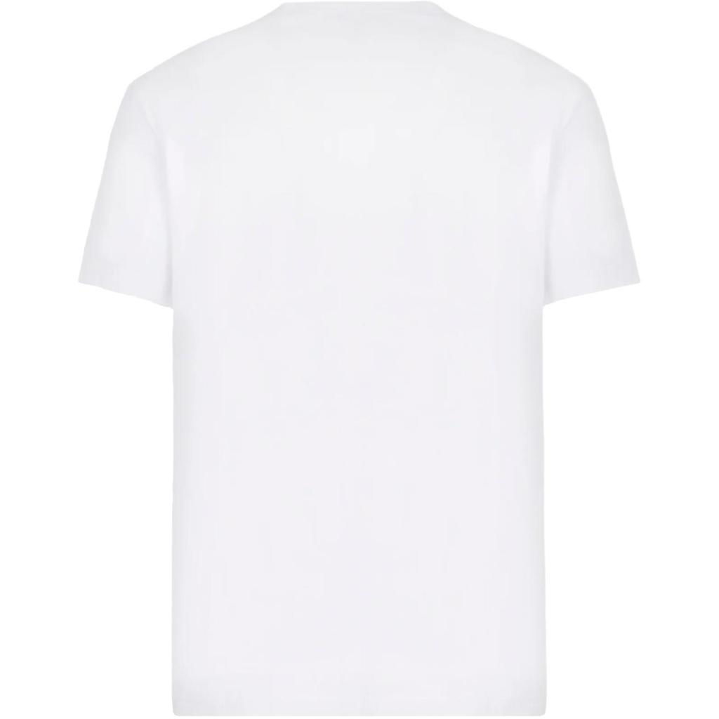Emporio Armani EA7 Crew Neck Logo Print Short Sleeve T-Shirt Men Tops White 6KPT47-PJ03Z-1100