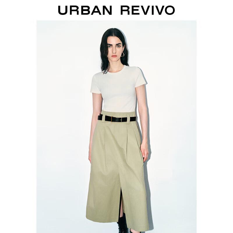 

UR Women s Retro Patchwork Short Sleeve A-Line Dress with Belt S