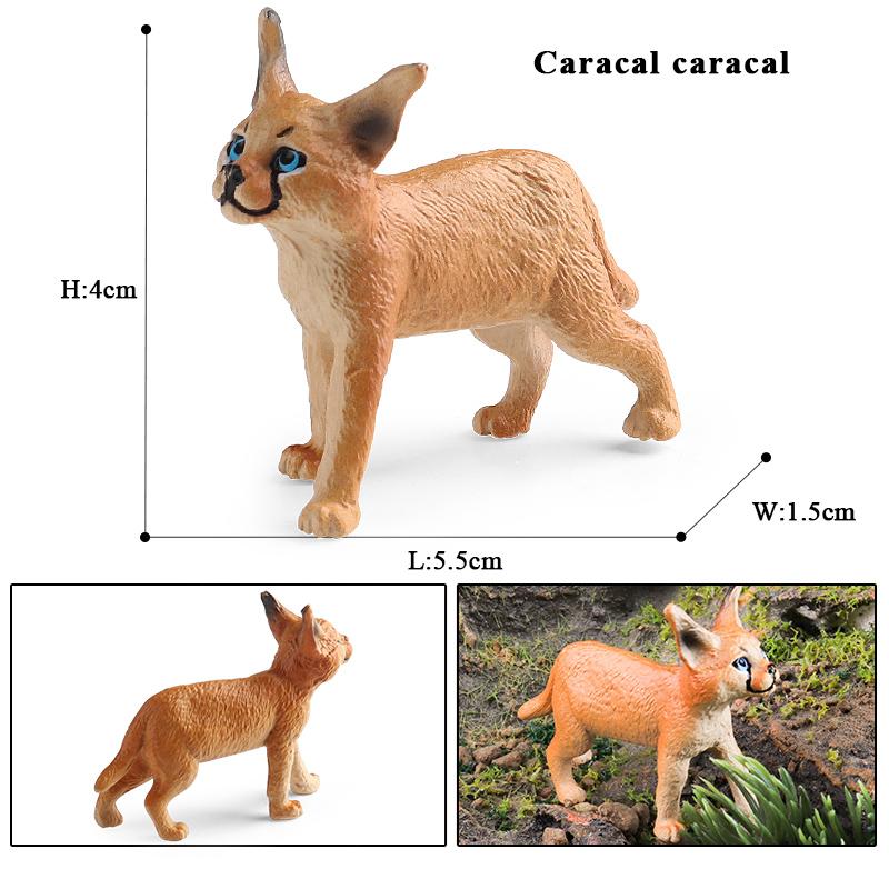 Oenux Simulation Wild Animals Bengalcat Tiger Cat Lynx Caracal Leopard Action Figure Figurines Model Education Miniature Kid Toy