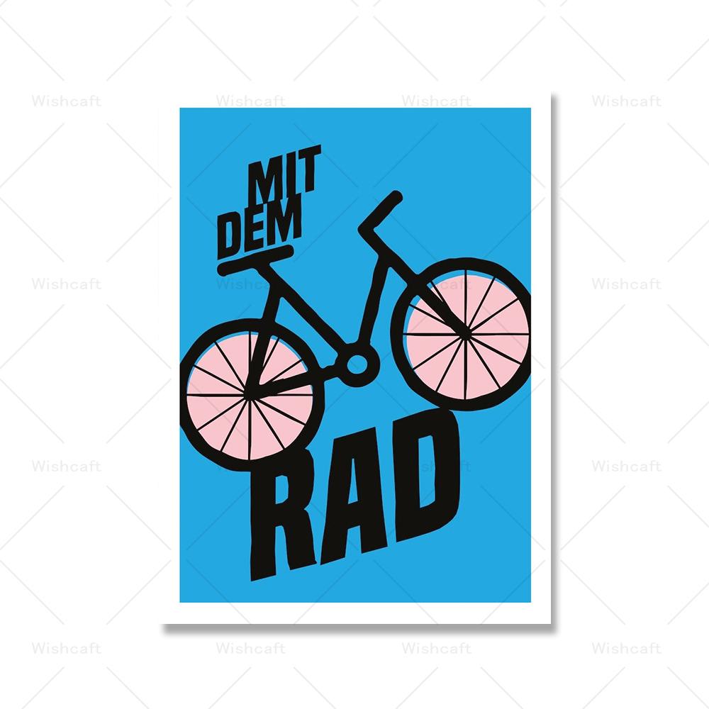 Blue Bike Pink Feed Me Typographic Art Print Poster Lippy Lips Inspirational Saying Quotes Canvas Painting Wall Pictures Decor