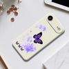 For iPhone 17 Air Case Purple Butterfly Pattern Printing Straight Edge TPU Phone Back Cover