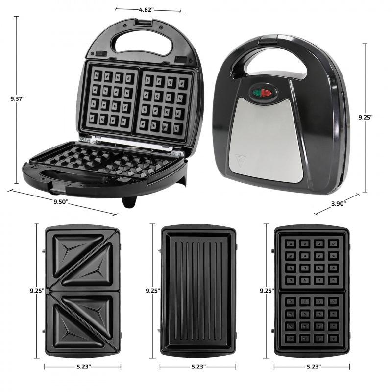 3-in-1 Breakfast Machine: Sandwich, Waffle, and Donut Maker Toaster