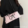 Sweet Foreign Style Bow Underarm Bag Women's 2025 New French Niche Baguette Bag Versatile Shoulder Commuter Bag