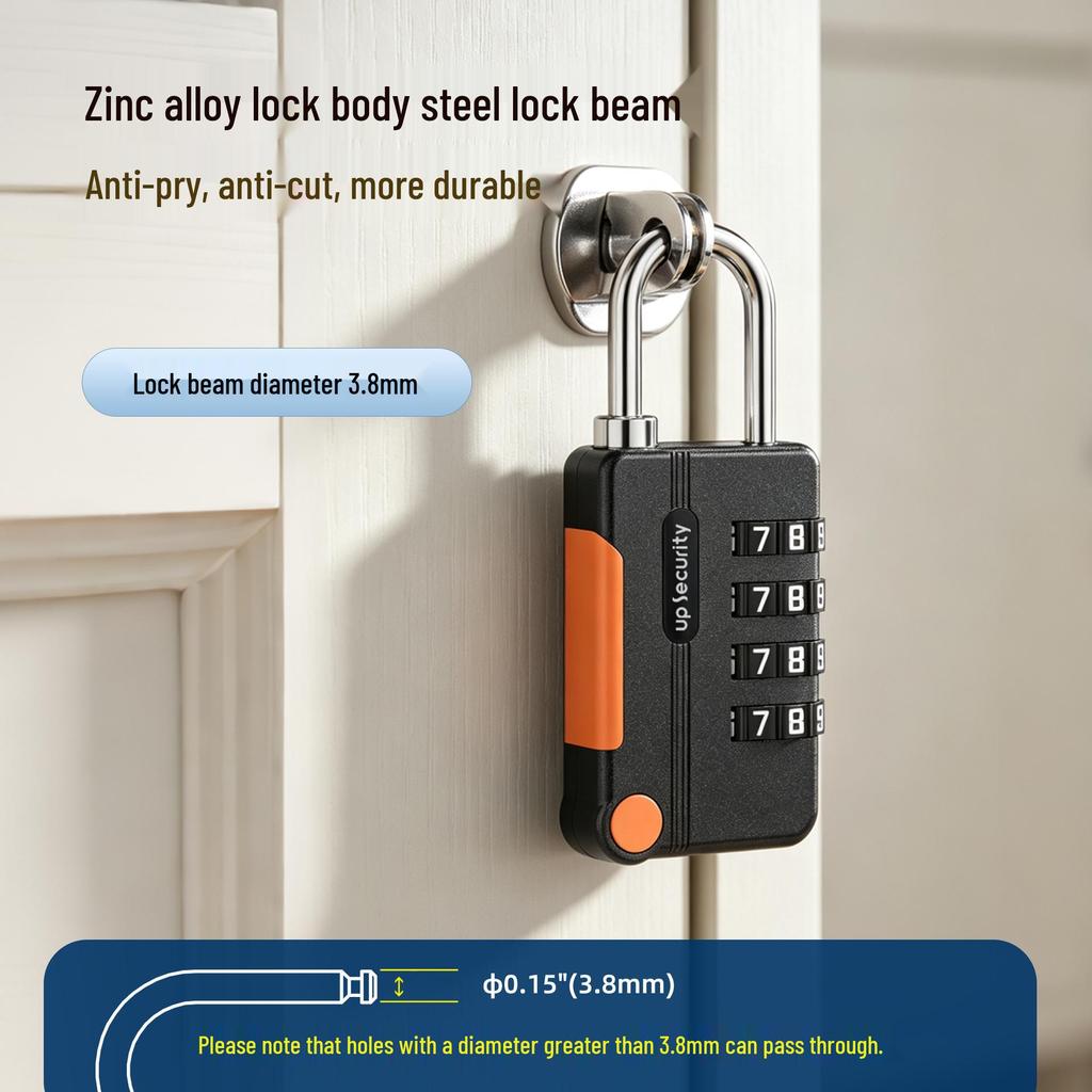 4-Digit Combination Padlock for Gym Cabinets and Bags