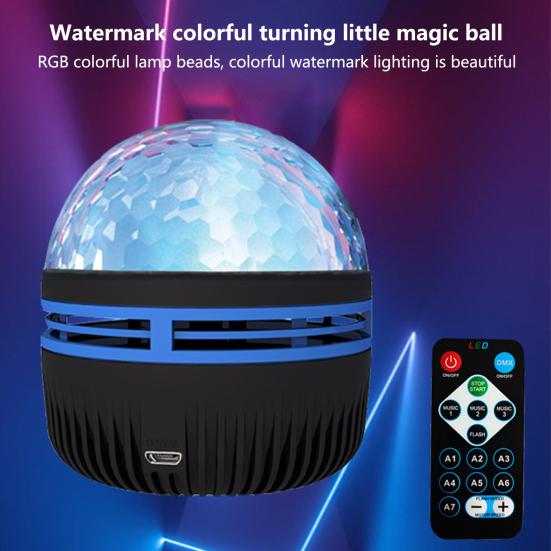 1 Set RGB Party Lamp Rechargeable Remote Control Wide Application Flicker Free Non-Glaring Rotating RGB Colorful Lamp Club Party LED Light Set Home